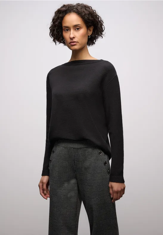 Thumbnail - Street One Frauen Softer Basic Pullover in Schwarz, Gr: 38