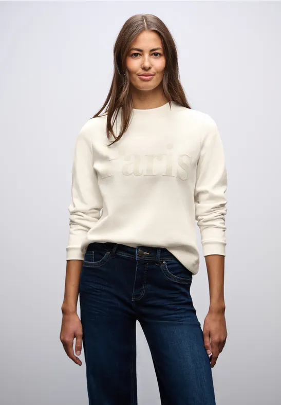 Thumbnail - Street One Frauen Sweatshirt mit Print in Beige, Gr: 34