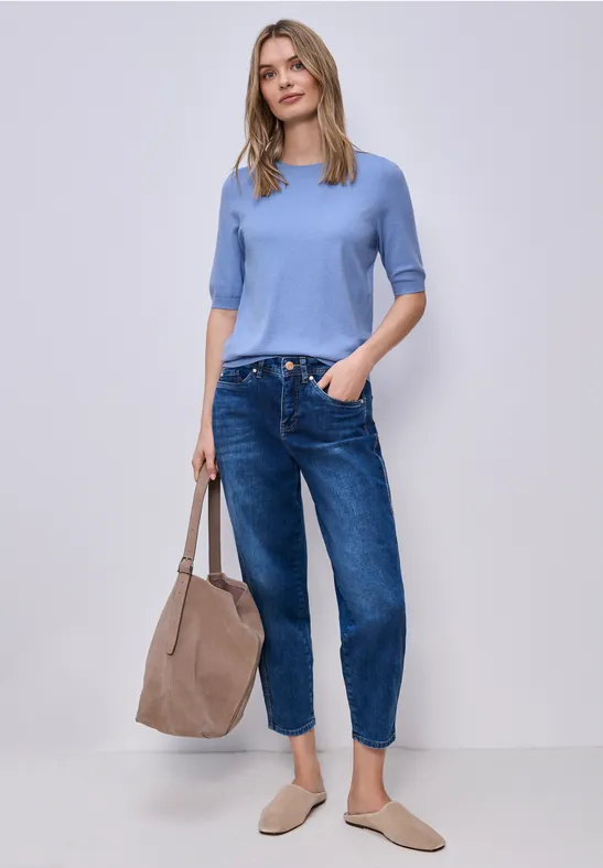 Thumbnail - Street One Frauen Pullover in Unifarbe in Blau, Gr: 36