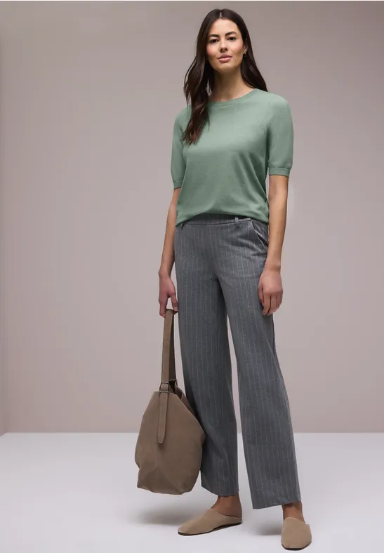 Street One Frauen Pullover in Unifarbe in Grün, Gr: 36