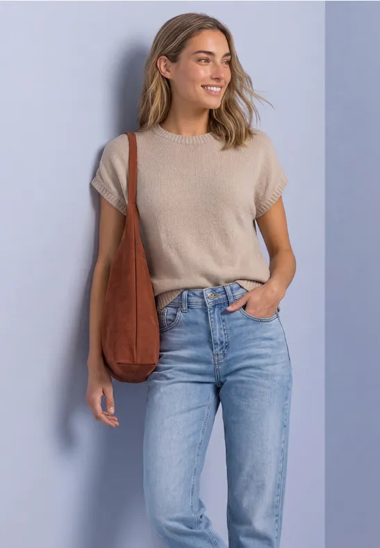 Ärmelloser Pullover mit Rundhals