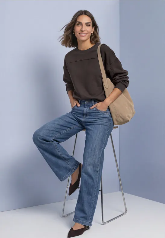 Sweatshirt mit Rundhals und Zierdetail
