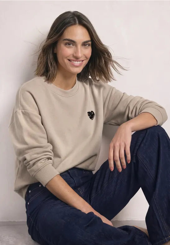 Loose Fit Sweatshirt mit Patch Detail