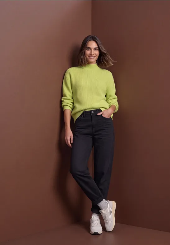 Trui in gemêleerde look met col