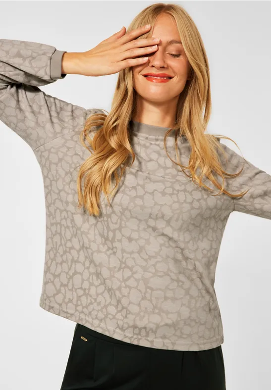 Street One Damen Bluse Leo-Print Mit Tapedetails - Lässig Und Trendy Für Den Alltag