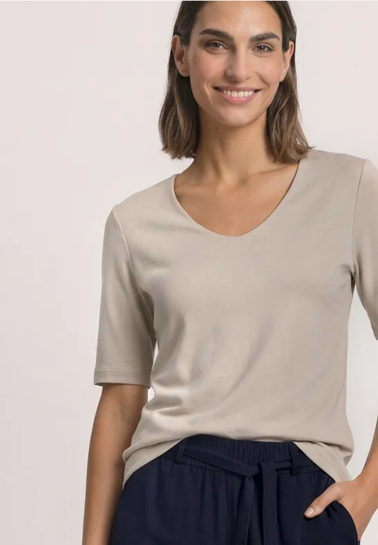 Basic T-Shirt mit blickdichter Front