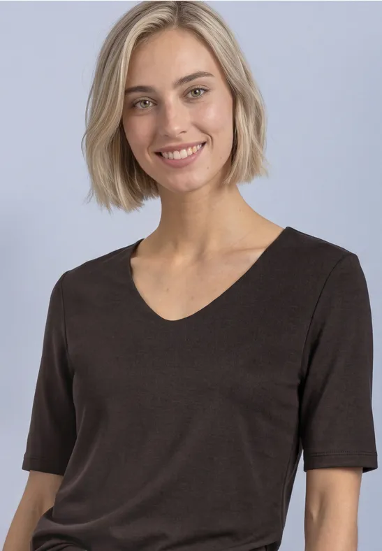 Basic T-Shirt mit blickdichter Front