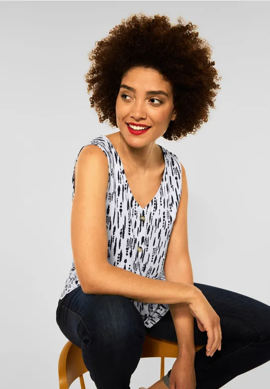 Street One Damen Top Mit Ajour-Details - Weiche Viskose Für Den Sommer