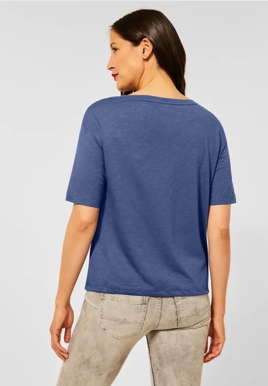 Struktur T-Shirt für Damen in Schwarz