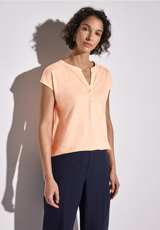 Thumbnail - Street One Frauen Jersey Shirt im Tunika-Look in Orange, Gr: 36