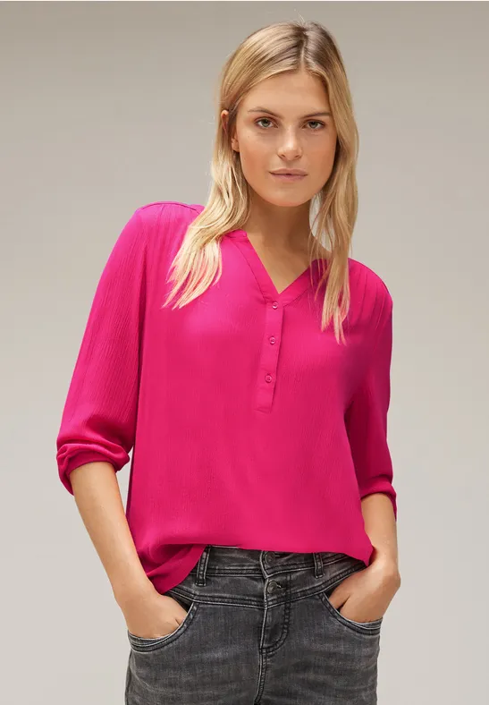 STREETONE Materialmix Shirt für Damen in PinkRot STREETONE