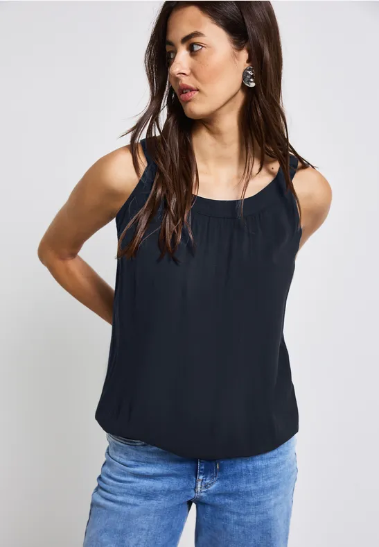 Thumbnail - Street One Frauen Strukturmix-Top in Blau, Gr: 34