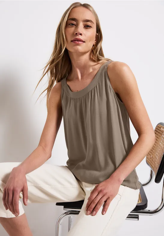 Thumbnail - Street One Frauen Strukturmix-Top in Braun, Gr: 34