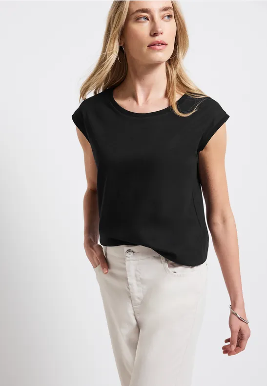 Thumbnail - Street One Frauen Ärmelloses Shirt in Schwarz, Gr: 36