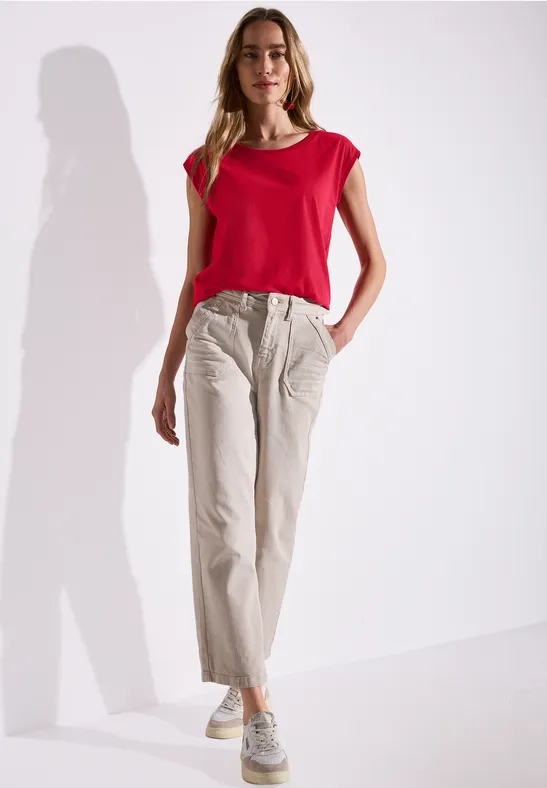 Street One Frauen Ärmelloses Shirt in Rot, Gr: 40