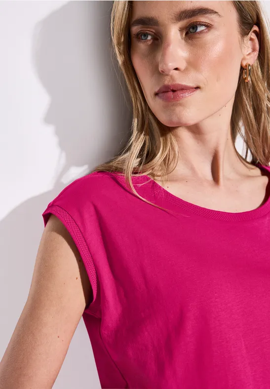 Street One Frauen Ärmelloses Shirt in Pink, Gr: 44