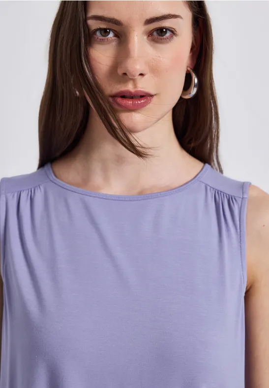 Thumbnail - Street One Frauen Basic Top in Lila, Gr: 38