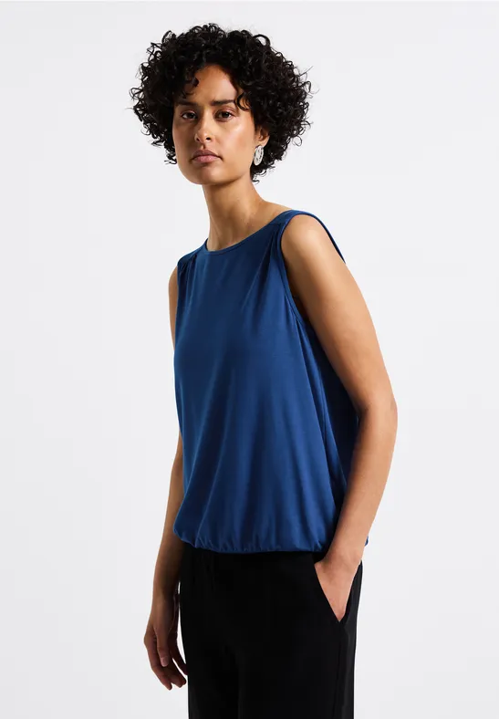 Thumbnail - Street One Frauen Basic Top in Blau, Gr: 44