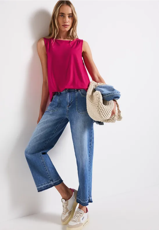 Thumbnail - Street One Frauen Basic Top in Pink, Gr: 46