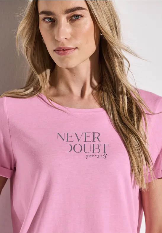 Thumbnail - Street One Frauen Shirt mit Frontprint in Rosa, Gr: 34