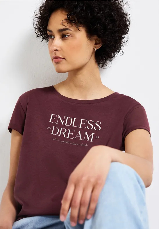 Thumbnail - Street One Frauen T-Shirt mit Wording in Rot, Gr: 34