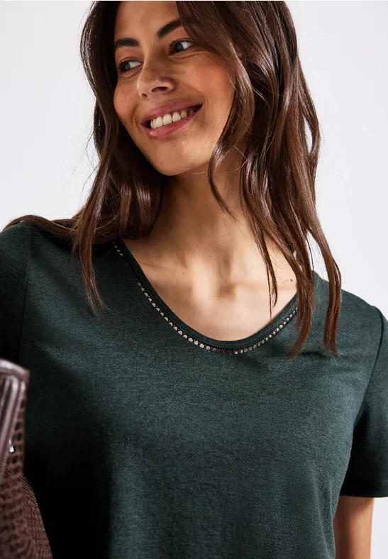 STREET ONE T-shirt met haakdetails en viscose