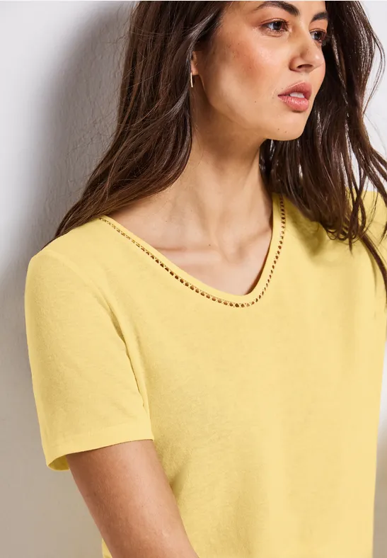 STREET ONE T-shirt met haakdetails en viscose