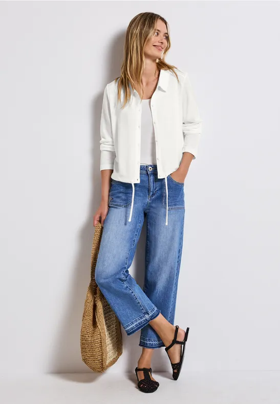 Thumbnail - Street One Frauen Leinen-Look Jacke in Weiß, Gr: 46
