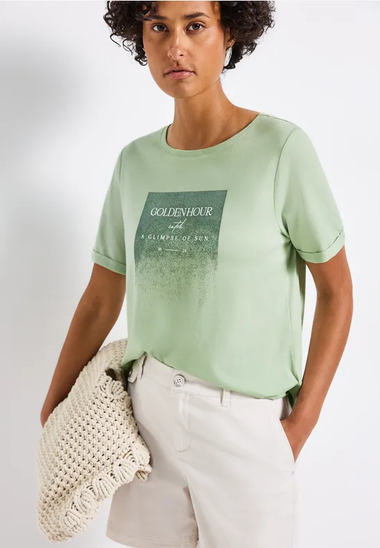 STREET ONE T-shirt met glansprint