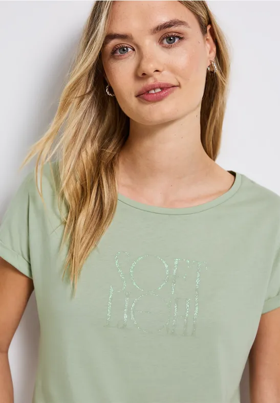 Thumbnail - Street One Frauen Basic Shirt mit Print in Grün, Gr: 44