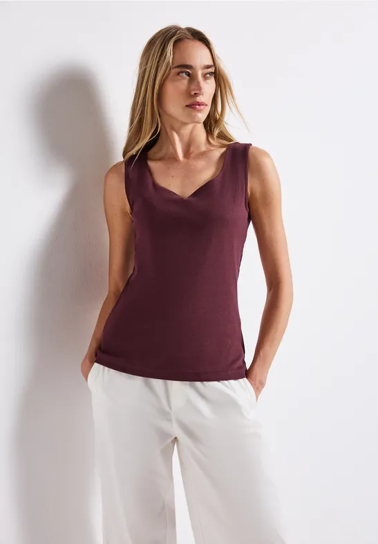 Thumbnail - Street One Frauen Top mit Herzausschnitt in Rot, Gr: 34