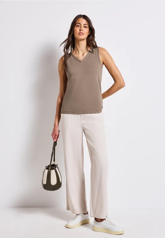 Thumbnail - Street One Frauen V-Neck Top in Braun, Gr: 40