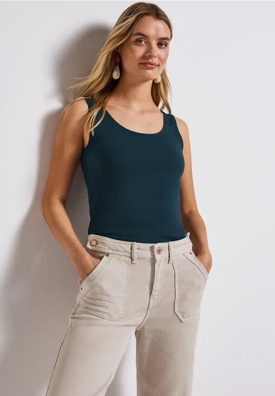 Thumbnail - Street One Frauen Basic Top in Türkis, Gr: 40