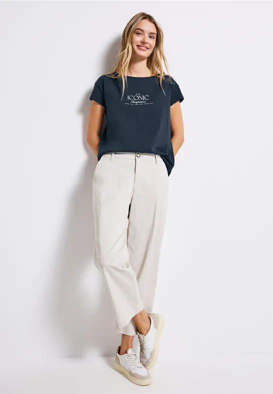 Thumbnail - Street One Frauen Shirt mit Wording in Türkis, Gr: 42