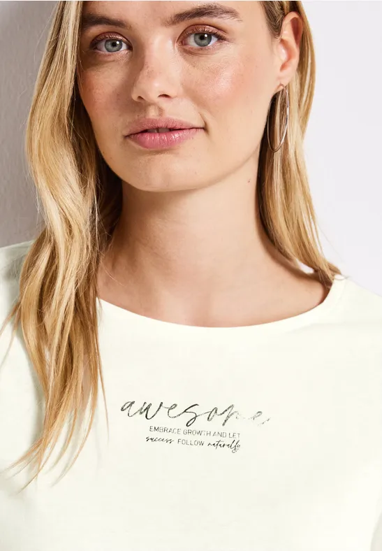 Street One Frauen T-Shirt mit Print in Weiß, Gr: 34