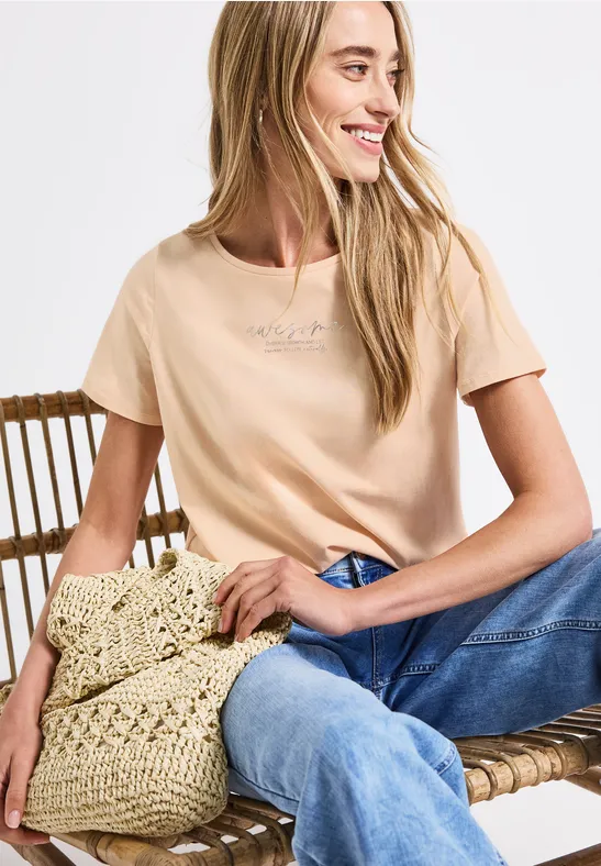 Thumbnail - Street One Frauen T-Shirt mit Print in Orange, Gr: 34