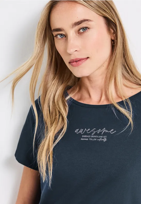 Thumbnail - Street One Frauen T-Shirt mit Print in Türkis, Gr: 34