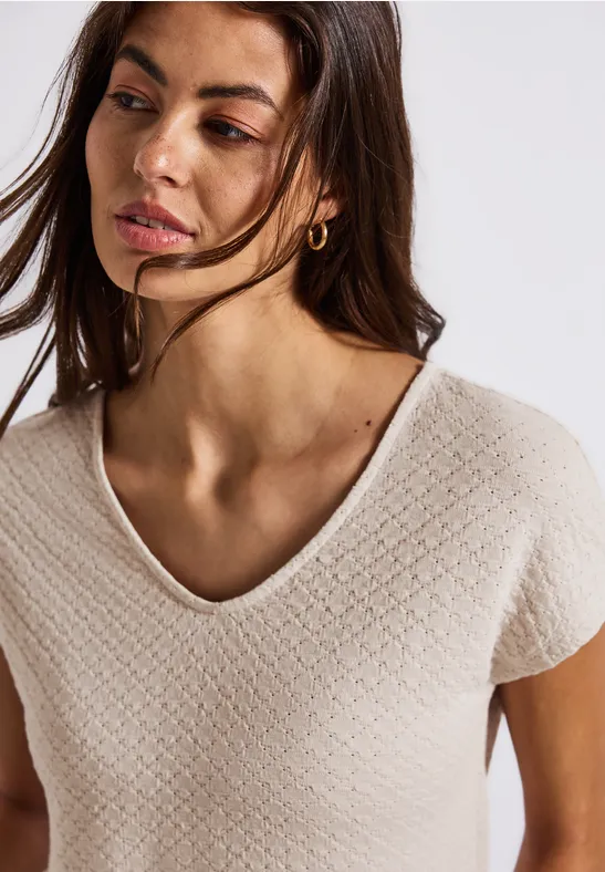 Thumbnail - Street One Frauen Spitzenshirt in Beige, Gr: 36