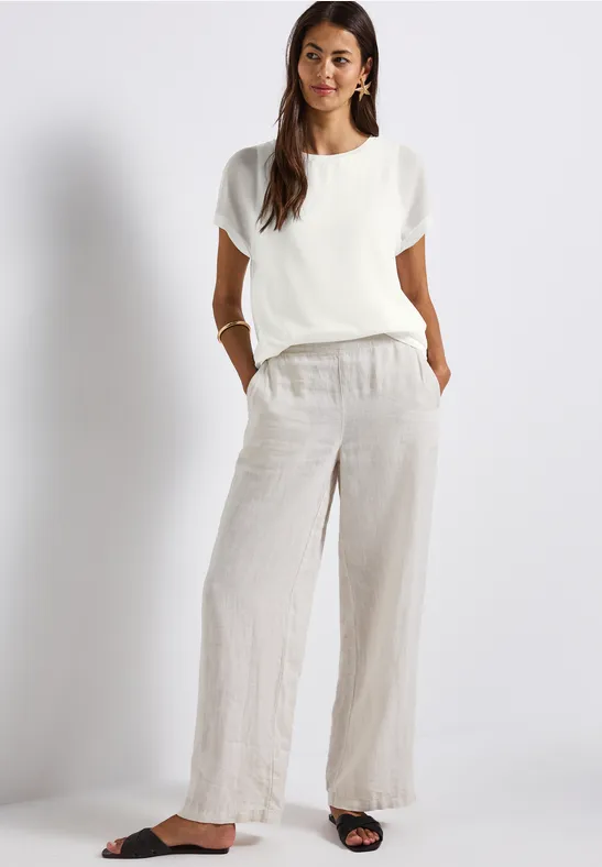 Thumbnail - Street One Frauen 2-in-1 Chiffon Shirt in Weiß, Gr: 36