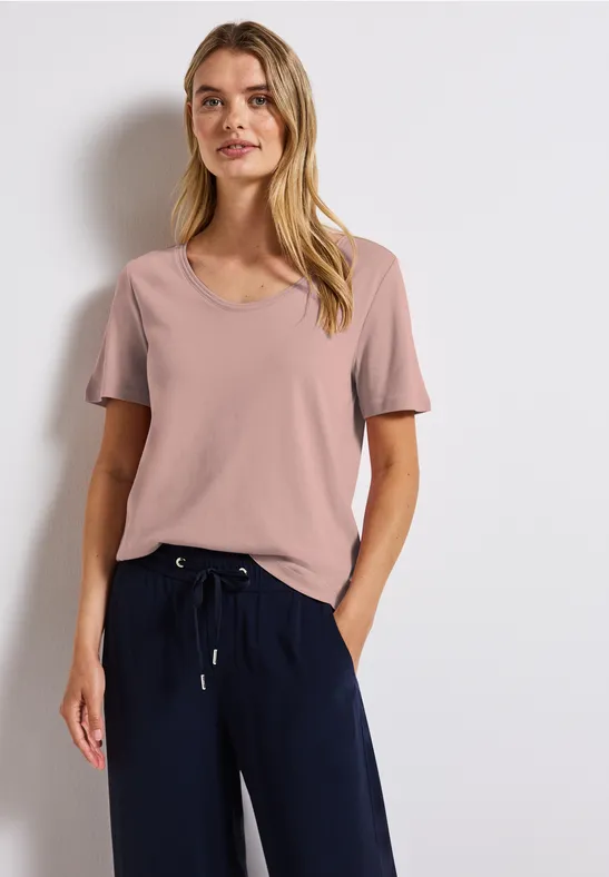 Thumbnail - Street One Frauen Basic T-Shirt in Rosa, Gr: 36