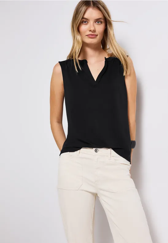 Thumbnail - Split Neck Jersey-Top