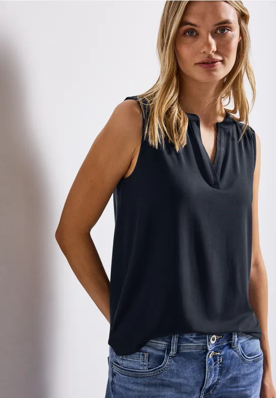 Thumbnail - Split Neck Jersey-Top