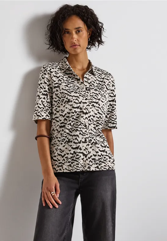 Thumbnail - Street One Frauen Shirt im Blusenlook in Beige, Gr: 40