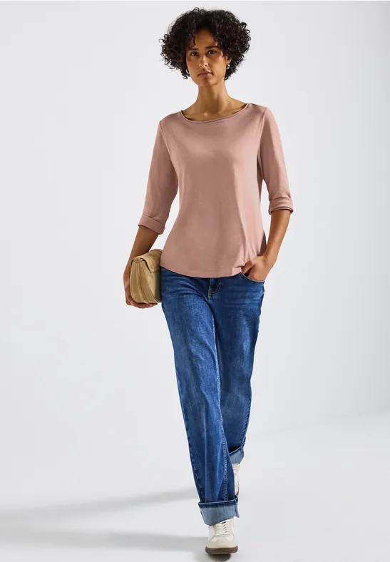Thumbnail - Street One Frauen Shirt mit 3/4 Arm in Rosa, Gr: 44