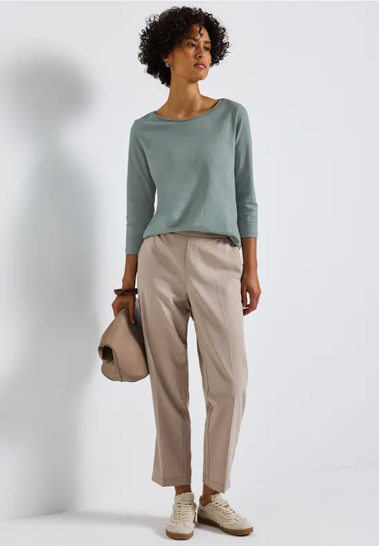 Thumbnail - Street One Frauen Shirt mit 3/4 Arm in Blau, Gr: 42