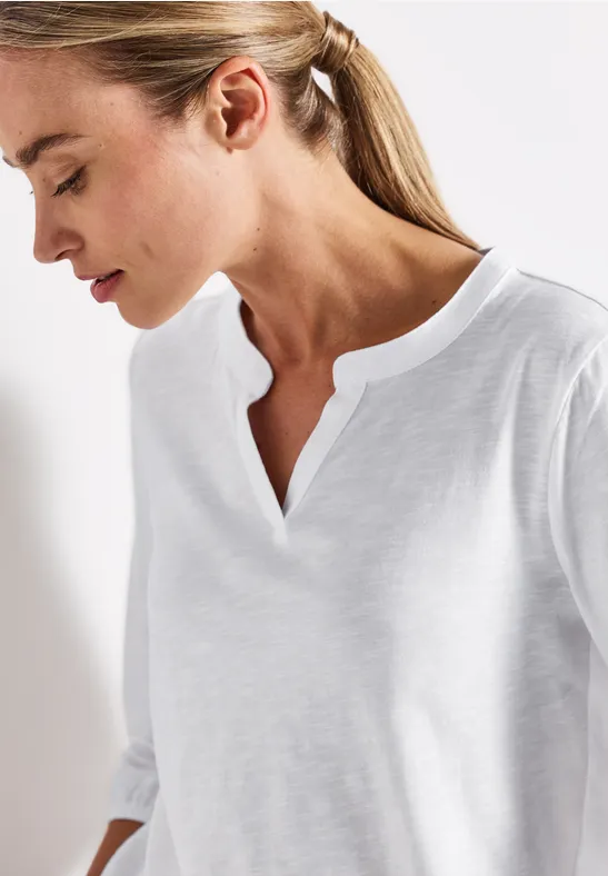 Thumbnail - Split Neck Jersey Shirt