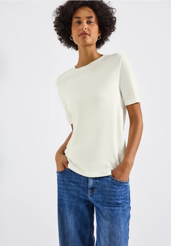 Thumbnail - Street One Frauen Basic Shirt mit Turtleneck in Weiß, Gr: 44