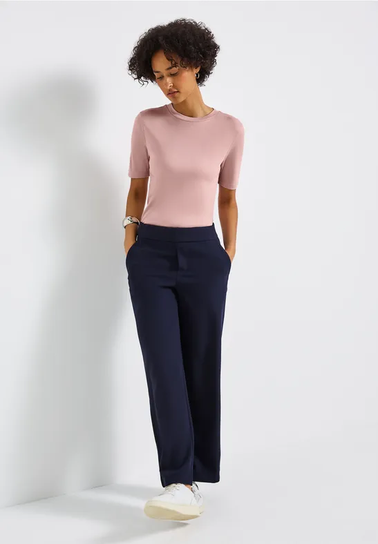 Thumbnail - Street One Frauen Basic Shirt mit Turtleneck in Rosa, Gr: 44