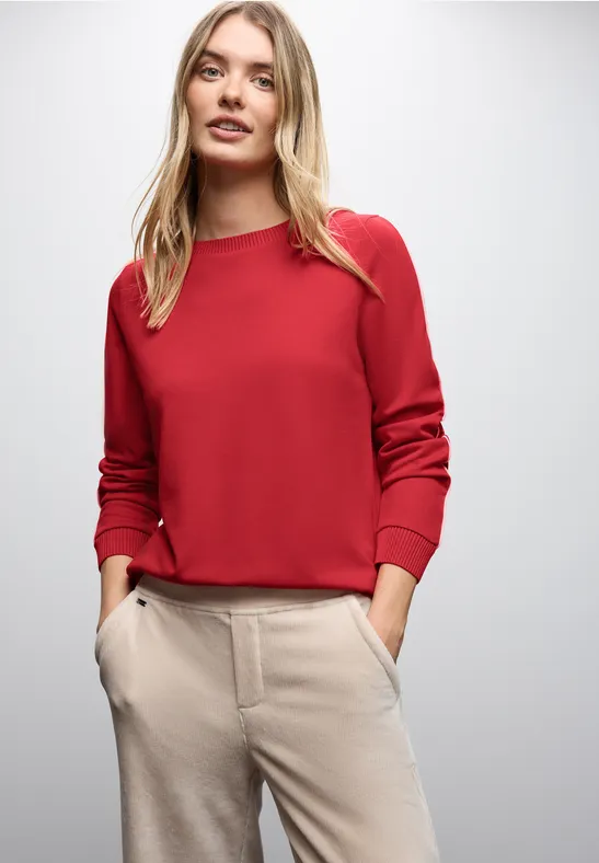 Street One Frauen Shirt mit Tape Details in Rot, Gr: 40