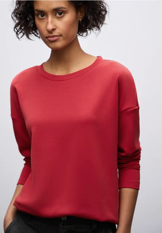 Street One Frauen Silk-Look Shirt in Rot, Gr: 42